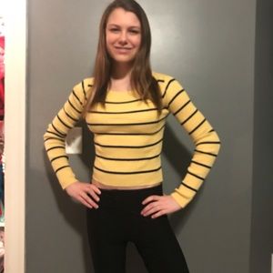 striped sweater crop top